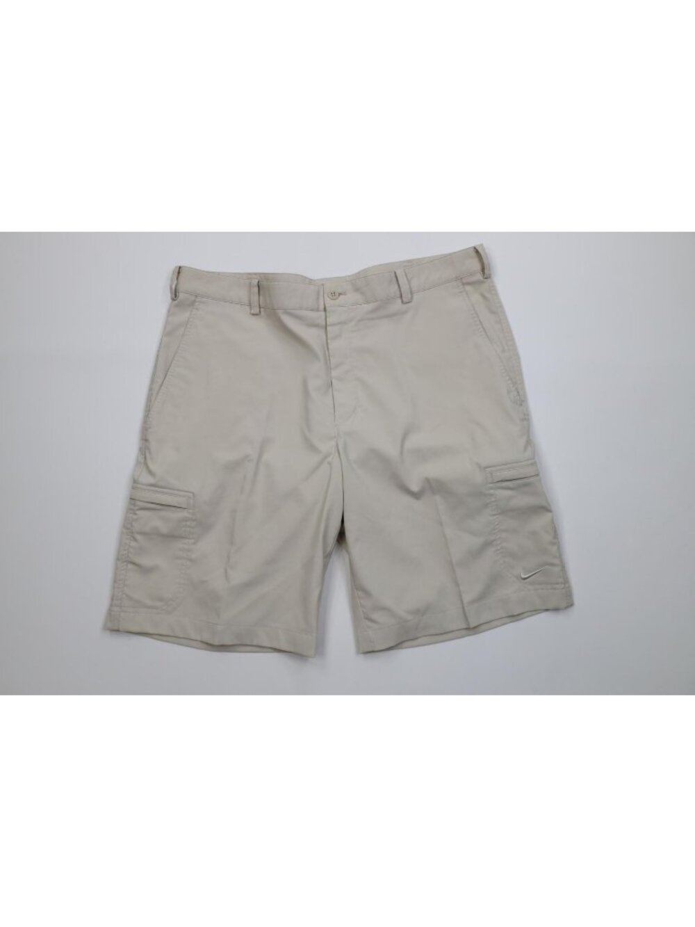 Vtg Y2K Nike Golf Mens 36 Travis Scott Mini Swoosh Golfing Cargo Shorts Stone